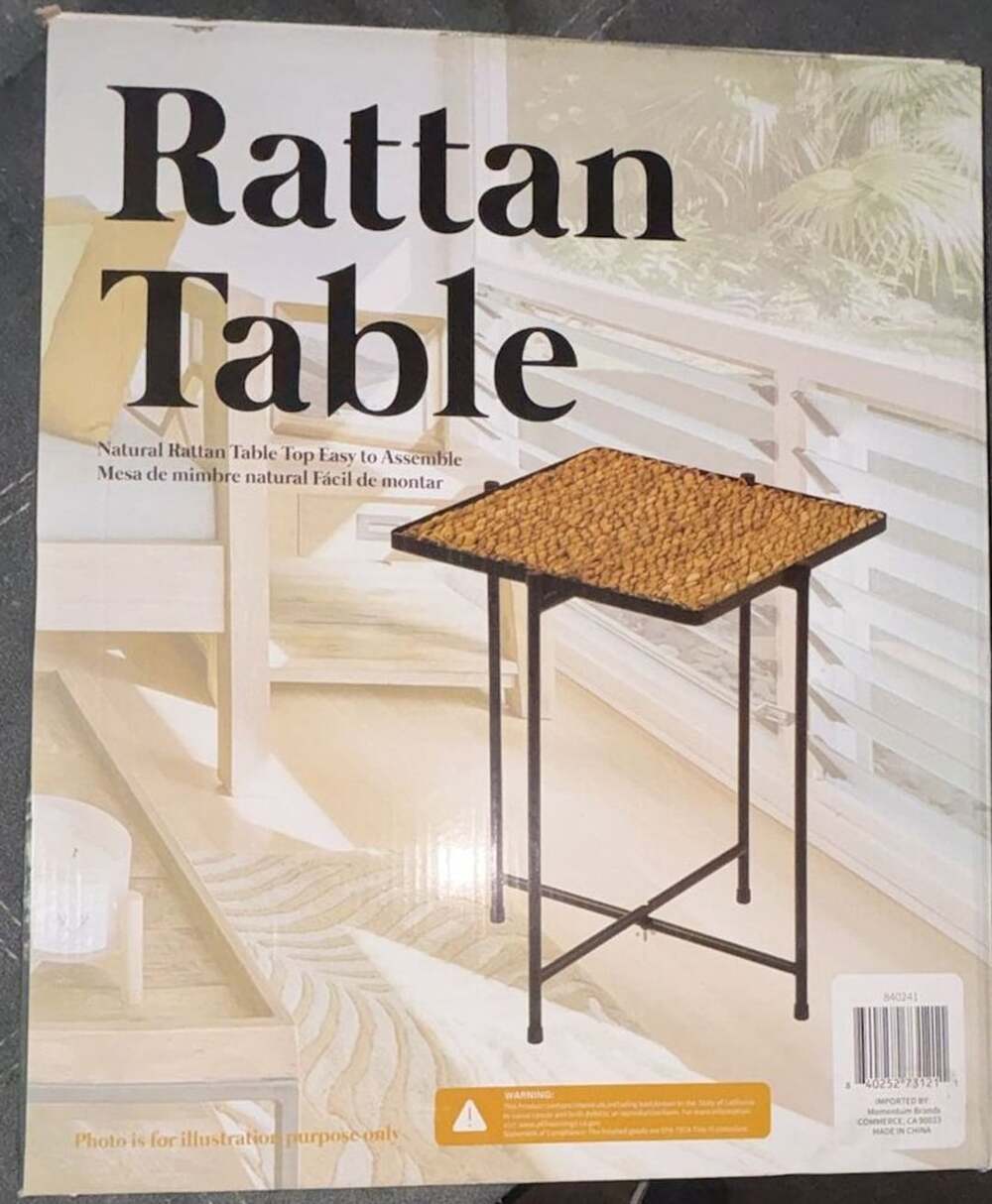 NWT Momentum Brands Natural Rattan Table Top Easy to Assemble